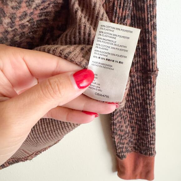 Free People Brown and Tan Button-Down Top - Picture 6 of 9